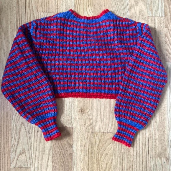 Zara Red and Blue Striped Sweater - Picture 1 of 3